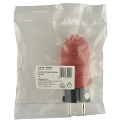 Schutzkontakt-Stecker Gummi PVC-Ein IP44 rot, mit Knickschutz