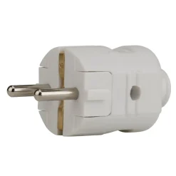 Schutzkontakt-Stecker mit Knickschutz, weiß