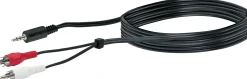 Schwaiger Audio Adapter Kabel TFS1030 533 Klinke Cinch schwarz, 3,0m, 1x 3,5mm Klinken Stecker / 2x