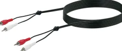 Schwaiger Audio Anschlusskabel CIK5125 533 Cinch schwarz, 10m, 2x Cinch Stecker / 2x Cinch Stecker