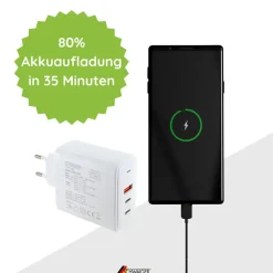 Schwaiger Schnell-Ladeadapter 65 W  2x USB C 1x USB A weiß
