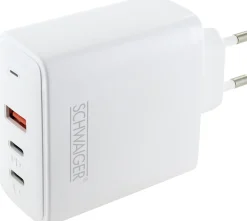 Schwaiger Schnell-Ladeadapter 65 W  2x USB C 1x USB A weiß