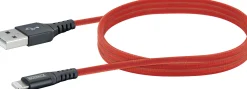 Schwaiger Sync und Ladekabel 1,2 m Apple Lightning feuerrot