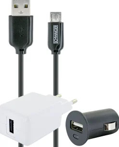 Schwaiger 12V & 230V Ladeset Micro USB