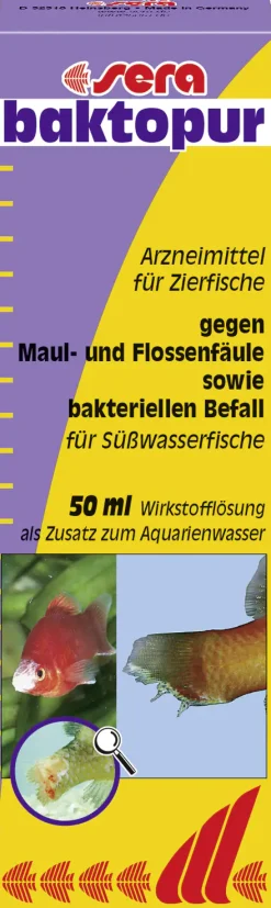 Sera Arzneimittel für Fische Maul- und Flossenfäule Aquarienwasser 50 ml