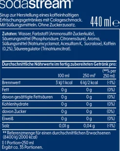 Sodastream Sirup Cola ohne Zucker, 440 ml