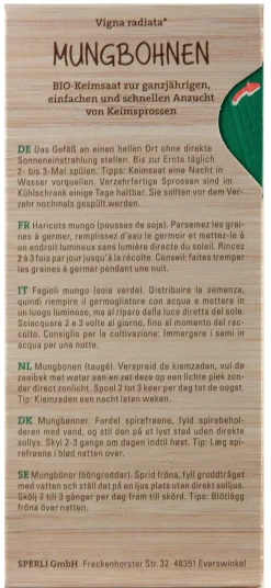 Sperli BIO Keimsprossen-Saat Mungbohnen
