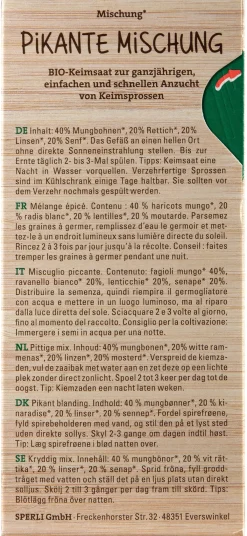 Sperli BIO Keimsprossen-Saat Pikante Mischung
