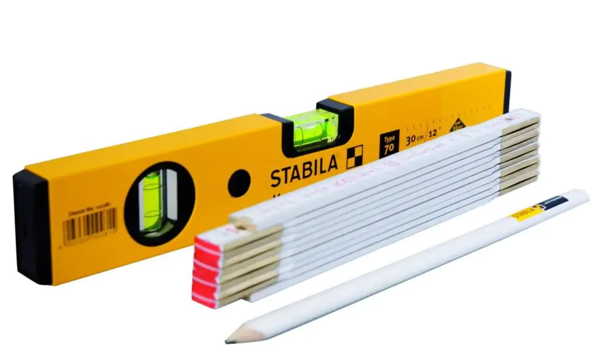 Stabila Renovierungs-Set Wasserwaage mit Maßstab und Stift