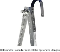 SunEnergyXT Solarmodulhalterung für runde Geländerstangen silber für 1 Solarpanel
