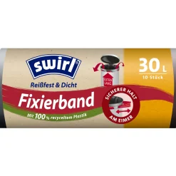 Swirl® Fixierband-Müllbeutel XL 30 L Reißfest & Dicht