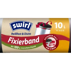 Swirl® Fixierband-Müllbeutel 10 L Reißfest & Dicht