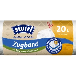Swirl Müllbeutel 20 L mit Zugband 15 Stück