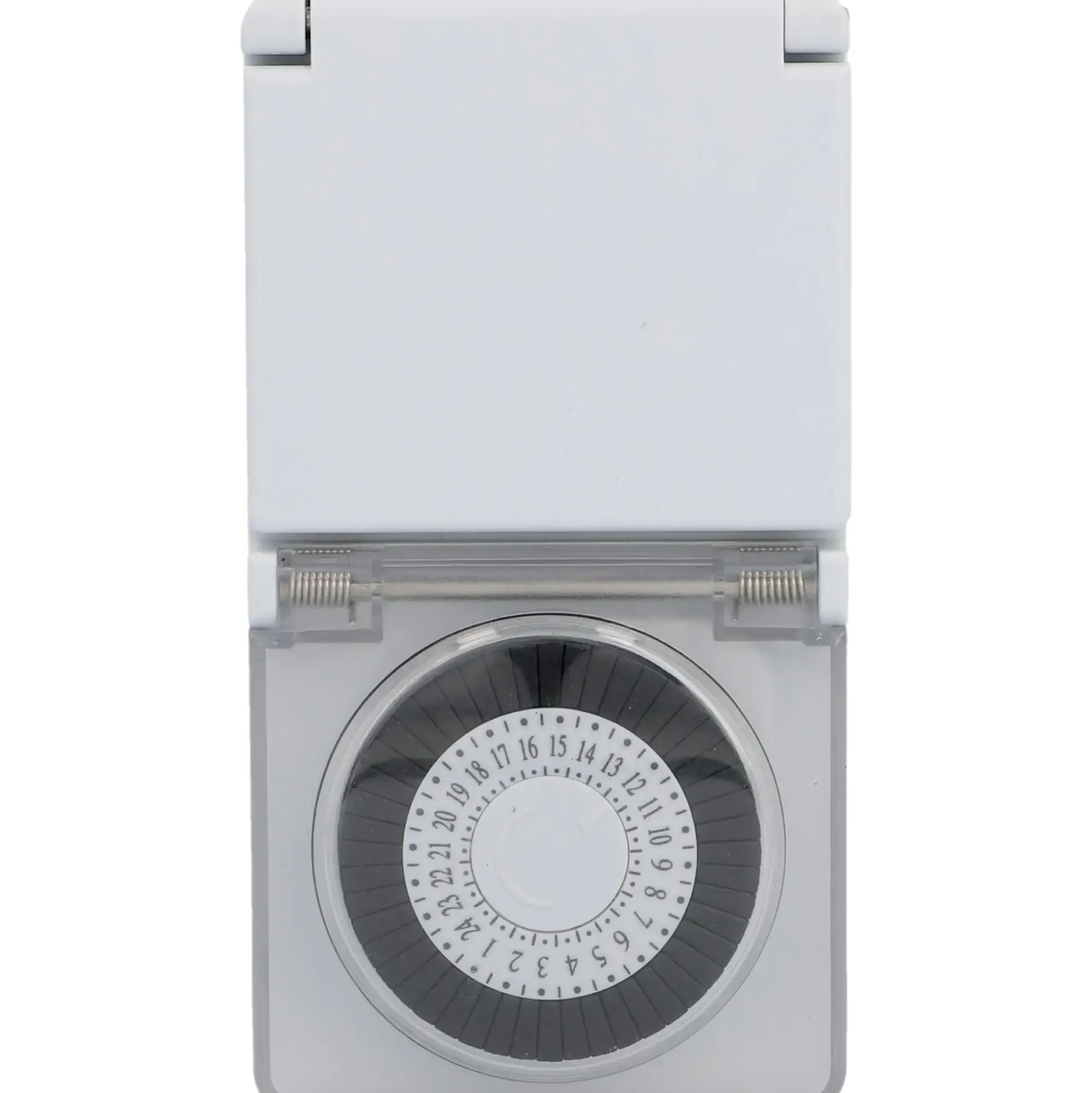 Tageszeitschaltuhr analog, mini, für außen, IP44, weiß