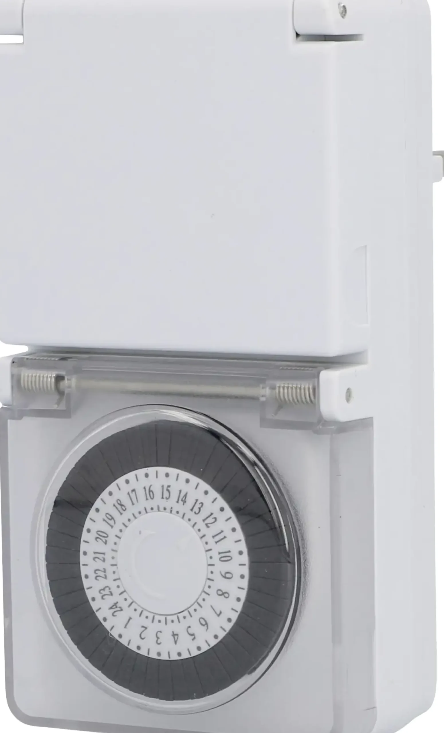 Tageszeitschaltuhr analog, mini, für außen, IP44, weiß