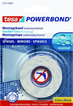 tesa doppelseitiges Montageband Spiegel 1,5 m x 19 mm