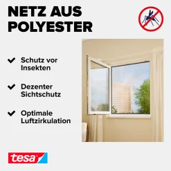 tesa Fliegengitter 100 x 100 cm weiß individuell kürzbar