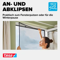 Tesa Insektenschutz Anklipsrahmen für Fenster 120 x 240 cm