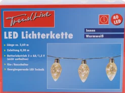 TrendLine LED Lichterkette 40 LED Birnenform für Innen, LED Technik