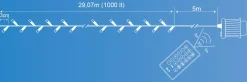 TrendLine LED-Lichterkette Premium Plus Außen 29 m warmweiß mit Fernbedienung, Timer, Dimmer