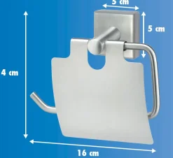 TrendLine Toilettenpapierhalter Edelstahl gebürstet Simple Cube mit Deckel