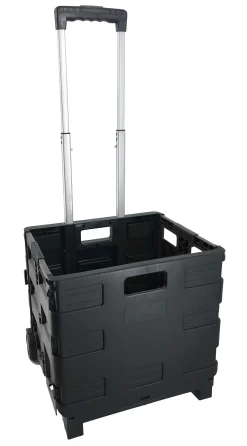 TrendLine Transport Trolley faltbar mit Zugstange 42,5 x 40,5 cm schwarz