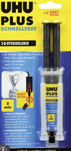 UHU plus schnellfest Doppelkammerspritze inkl. statischem Mischer 15,5 g