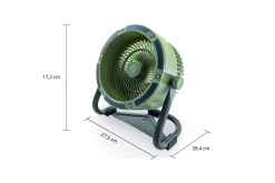 Unold Akkuventilator Outdoor Ø18,5 cm 10W mit Licht grün