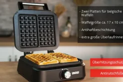 Unold Waffelautomat Brüssel  1500 Watt, für 17x10 cm Waffeln