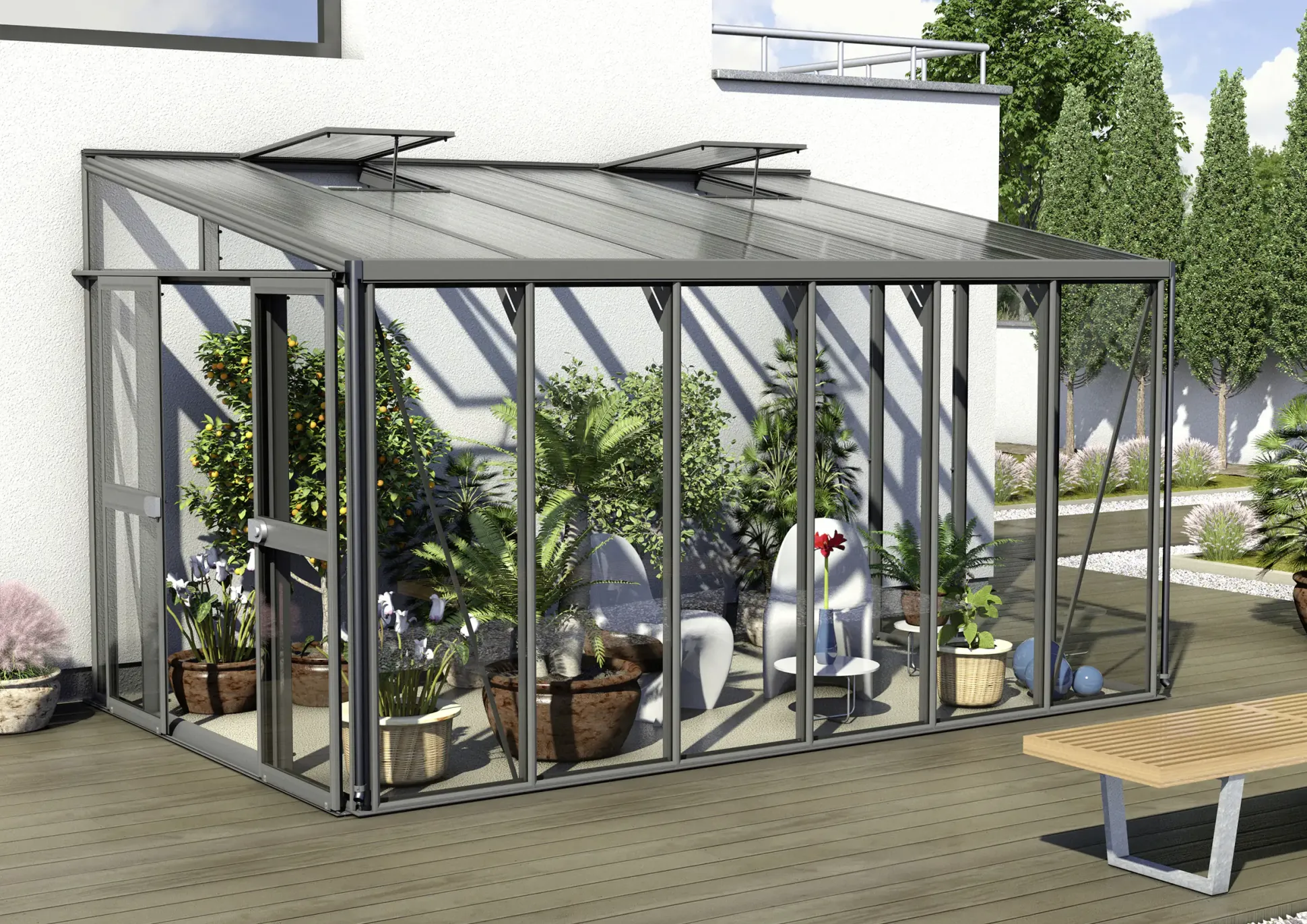 Vitavia Anlehngewächshaus Helena 10200 268 x 407 cm 3 mm ESG