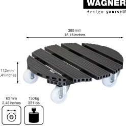 WAGNER Pflanzenroller WPC rund Ø 38,5 cm Tragkraft bis max. 150 kg