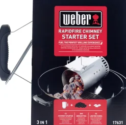 Weber Anzünd-Set Anzündkamin, 3 Anzünder & 2 kg Briketts