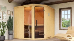 Weka Element-Ecksauna Varberg 3 GTF OS mit Glastür