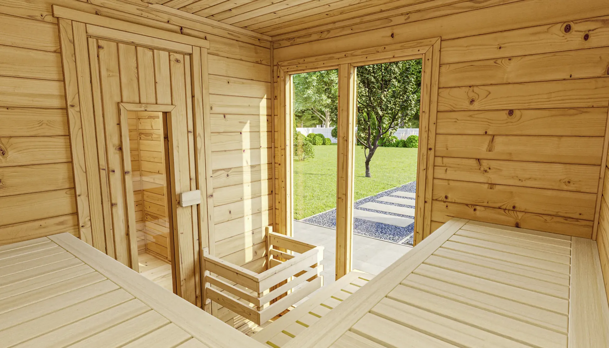 Weka Gartensauna Farsund 7,29 m² mit Fenster