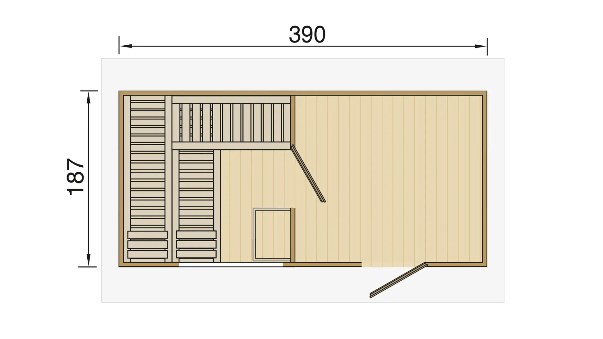 Weka Gartensauna Farsund 7,29 m² mit Fenster