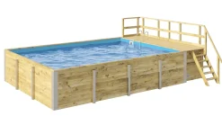 Weka Massivholzpool-Set Carrara 595 Gr. 2 636 x 400 x 116 cm inkl. Sandfilteranlage