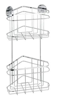 Wenko Eckablage Edelstahl, Turbo-Loc, 2 Etagen