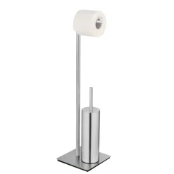 Wenko Stand WC-Garnitur Recco Edelstahl matt