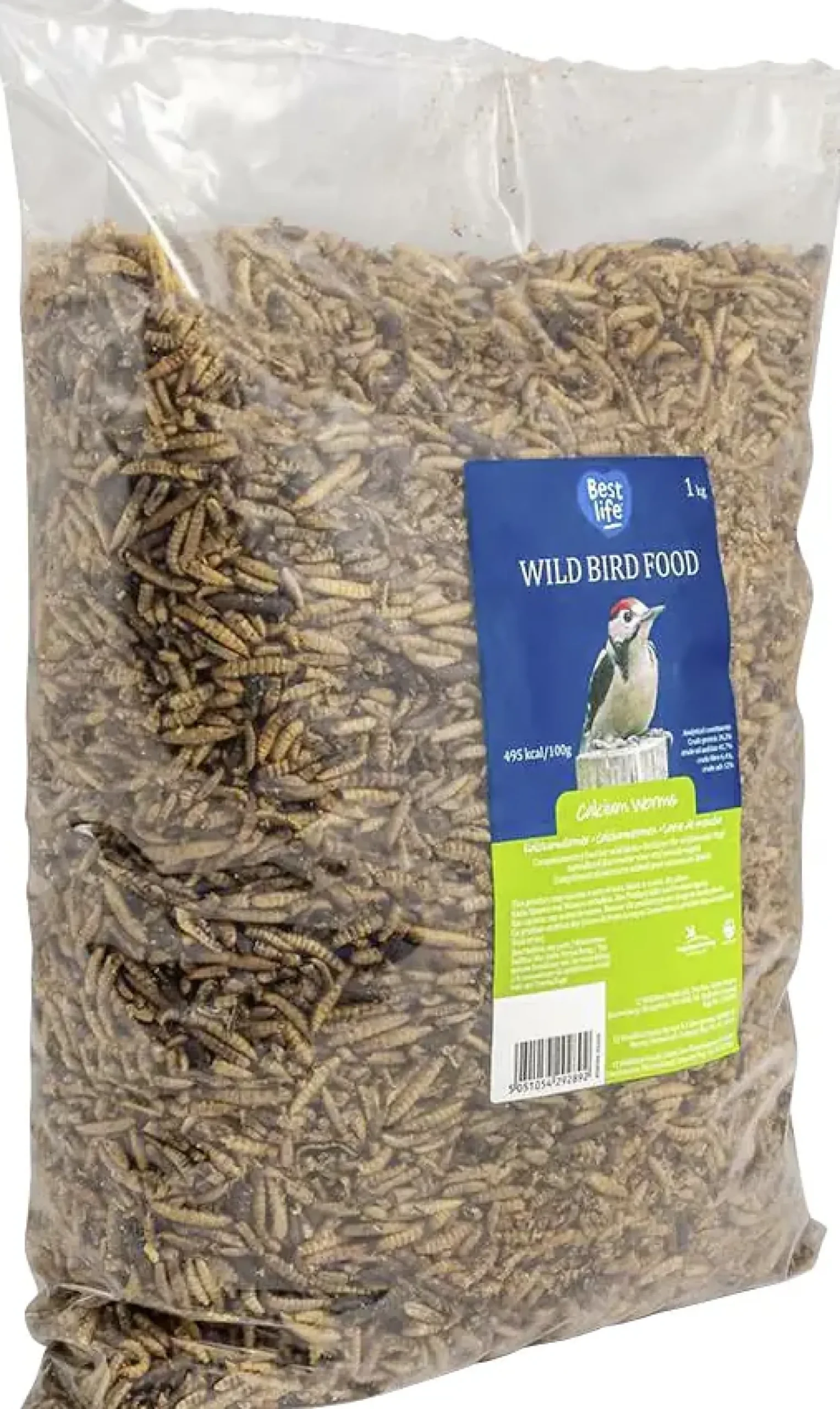 Wildvogelfutter Kalziumwürmer Soldatenfliege 1 kg Beutel