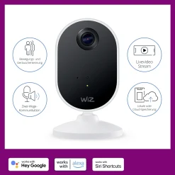WiZ Sichheits-Kamera Starterset mit  LED-Leuchtmittek für Innen Wifi 1080 P