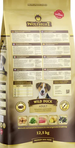 Wolfsblut Wild Duck Hundetrockenfutter Adult getreidefrei 12,5 kg Ente