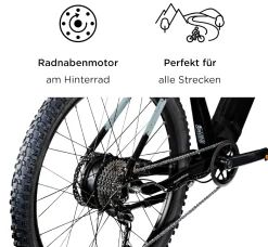 Zündapp E-Bike Z808 MTB 27,5 Zoll 10-Gang 550 Wh schwarz grau