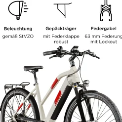 Zündapp E-Bike Z810 Trekking 28 Zoll 8-Gang 550 Wh antique white