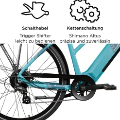 Zündapp E-Bike Z810 Trekking 28 Zoll 8-Gang 550 Wh türkisblau