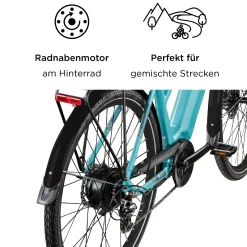Zündapp E-Bike Z810 Trekking 28 Zoll 8-Gang 550 Wh türkisblau