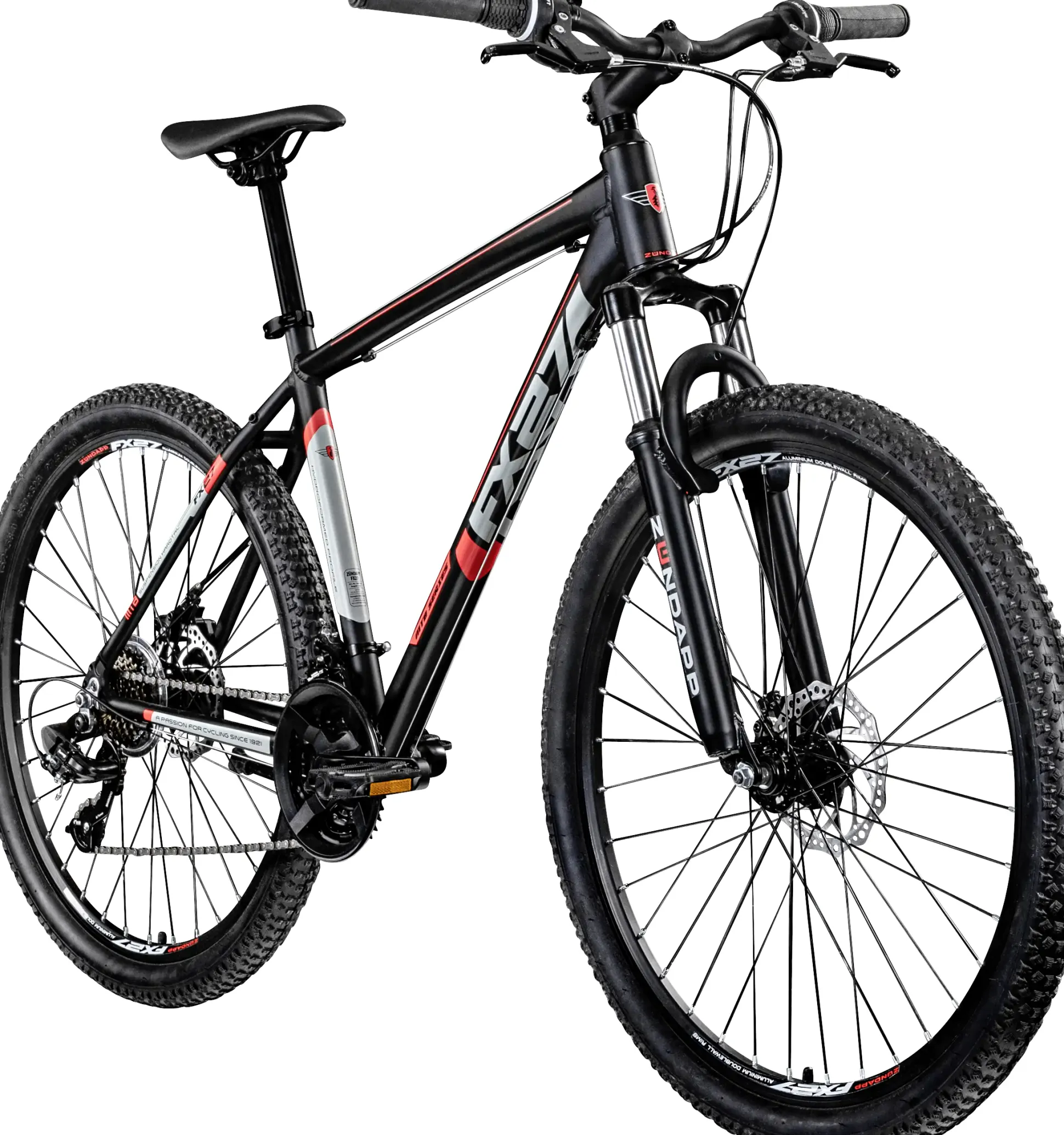 Zündapp Mountainbike FX27 650B MTB Hardtail 27,5 Zoll RH 48cm 21-Gang schwarz rot