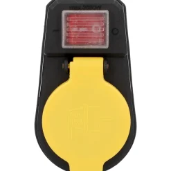 Zwischenstecker mit Schalter IP44 schwarz